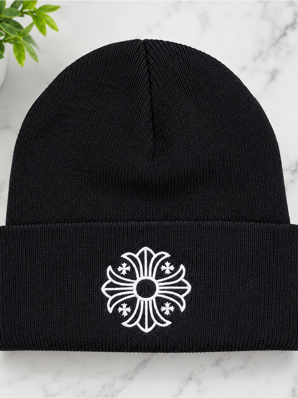[COMING SOON 9.22] Unisex Chrome Hearts Gothic Black Knit Winter Beanie Cap